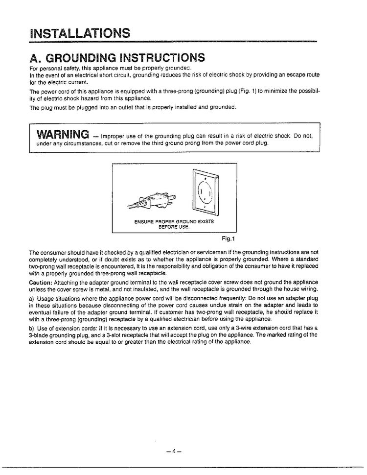 Installations Diagram and Parts List for MA-1554M  LG Microwave
