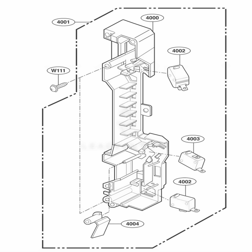 Latch Board Parts Diagram and Parts List for JMV8196ACQ ABSEJEC LG Range
