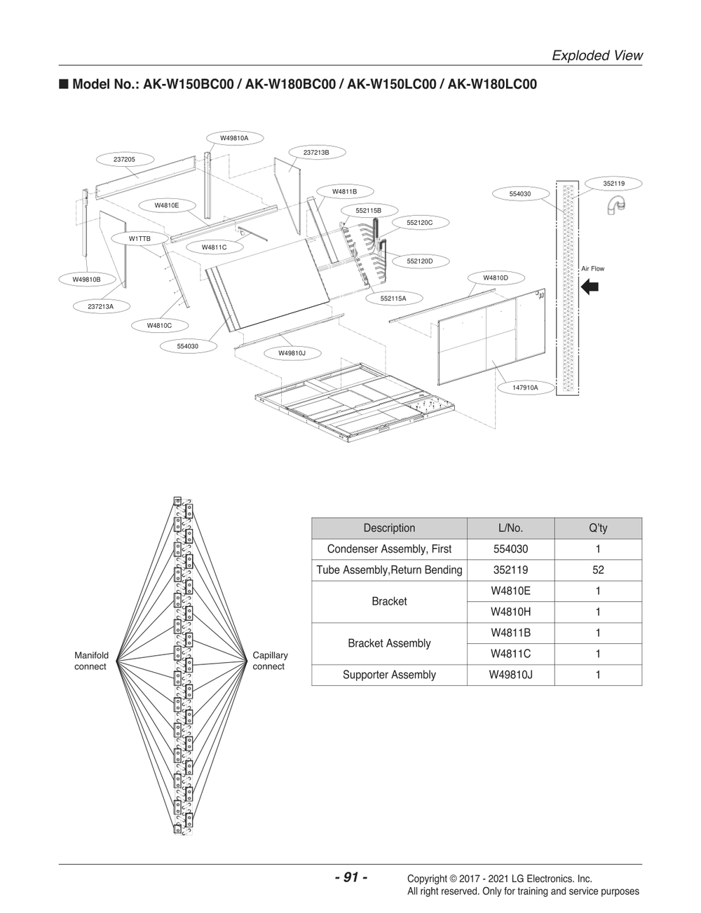 Diagram 10 Diagram and Parts List for AK-W150LC00 ADGBLCL LG Air Conditioner