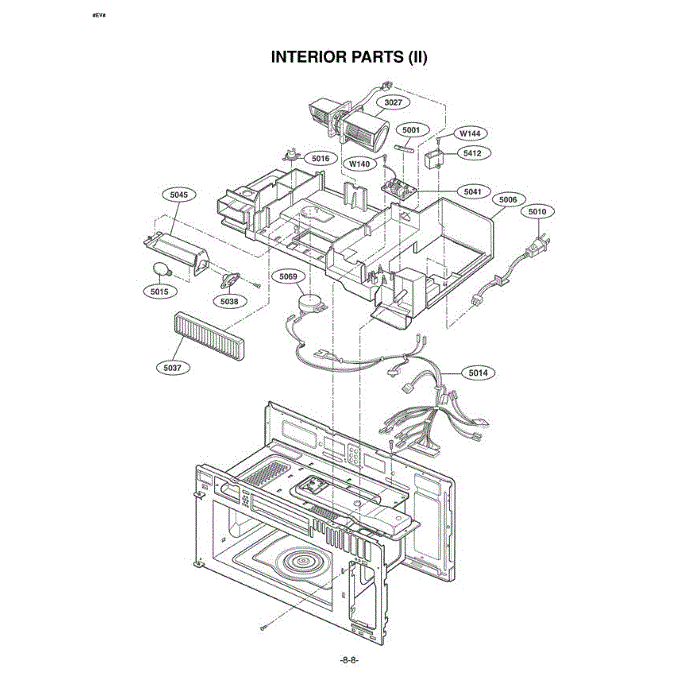 Section 7 Diagram and Parts List for LMV2073BB ABKELGA LG Microwave Oven Combo
