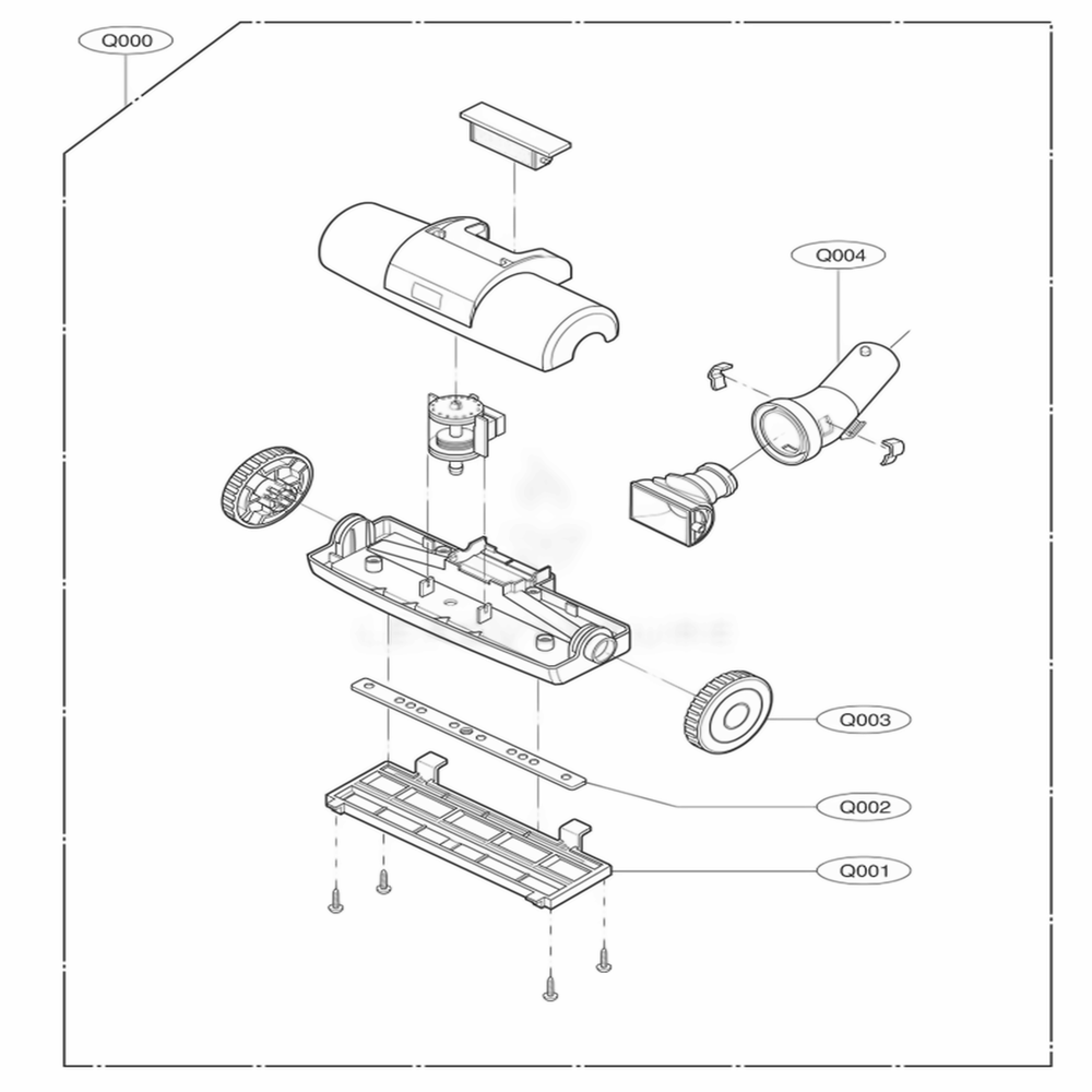 Nozzle Assembly, Power 1 Diagram and Parts List for 21325 ANBESRC LG Canister Vacuum