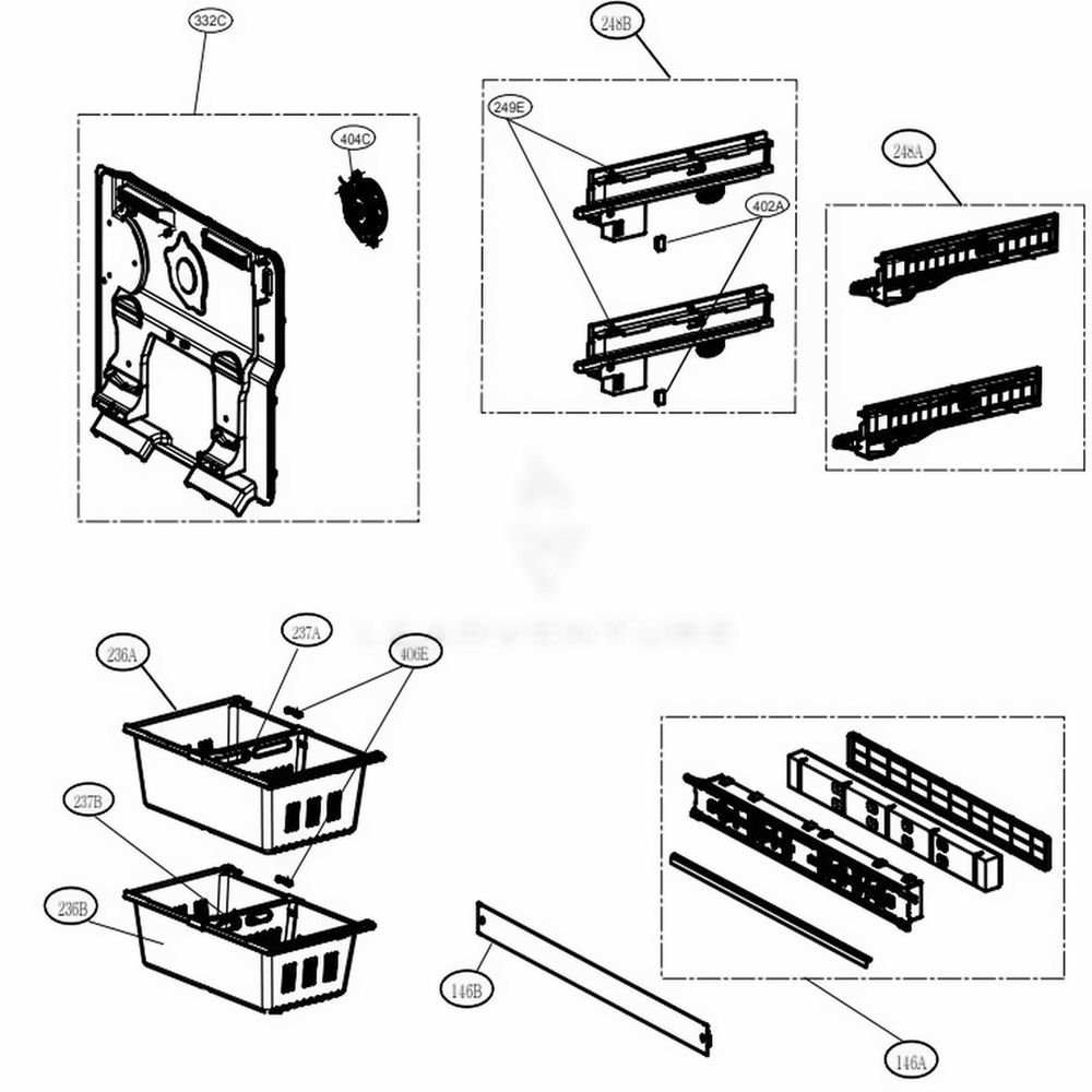 F Movable Diagram and Parts List for LRMNC1803S ASTCNA0 LG Refrigerator