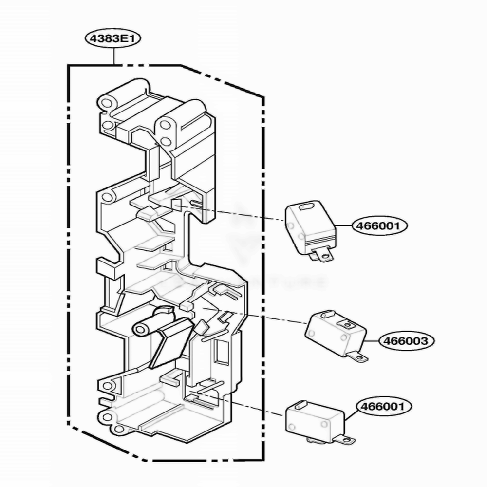 Latch Board Parts Diagram and Parts List for VFBMW2 ASTLGEU LG Range
