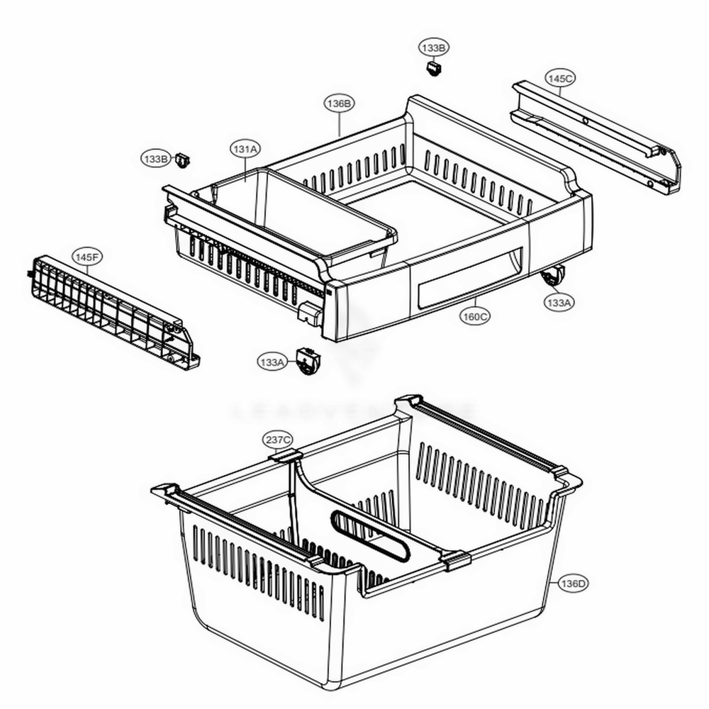 Freezer Parts Diagram and Parts List for LFD22786SB AWBCNA1 LG Refrigerator