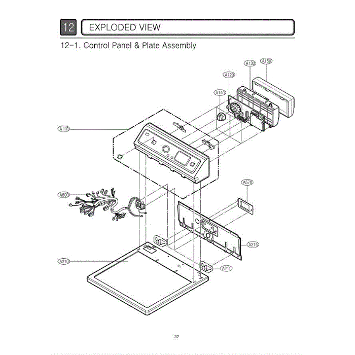 Section 1 Diagram and Parts List for DLE0332W ABWEEUS LG Dryer