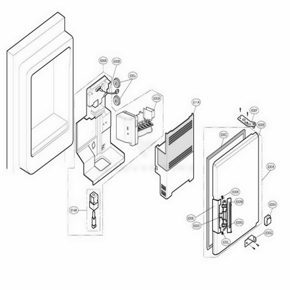 Ice Maker And Ice Bank Parts Diagram and Parts List for 78733 ASTCSER LG Refrigerator