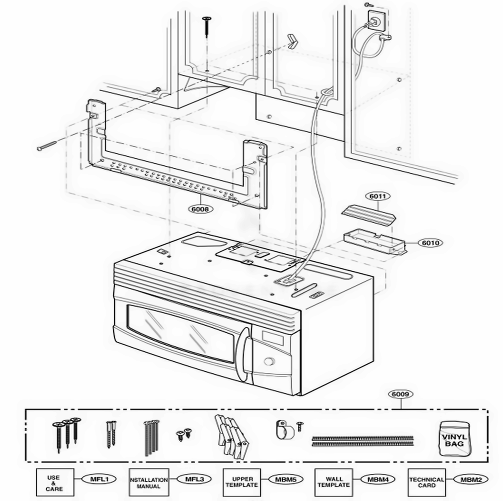 Installation Parts Diagram and Parts List for JVM1790SK ASBEGEU LG Range