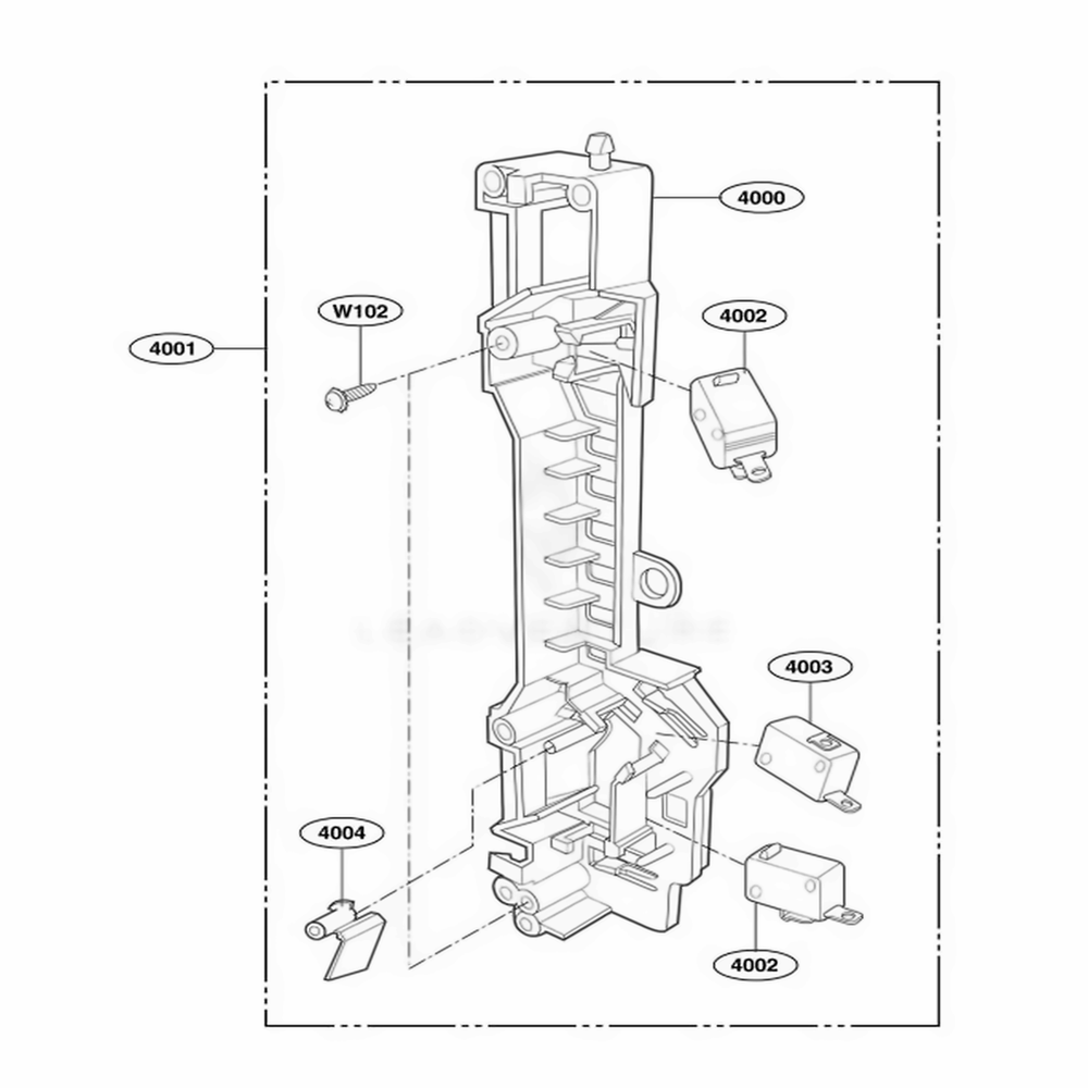 Latch Board Parts Diagram and Parts List for MMV5207AAQ ABSEMTG LG Range