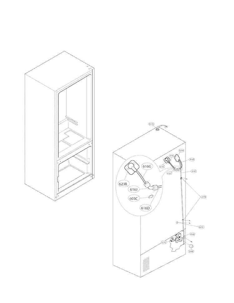 Ice And Maker Parts Diagram and Parts List for LFX25975SB 01 LG Refrigerator