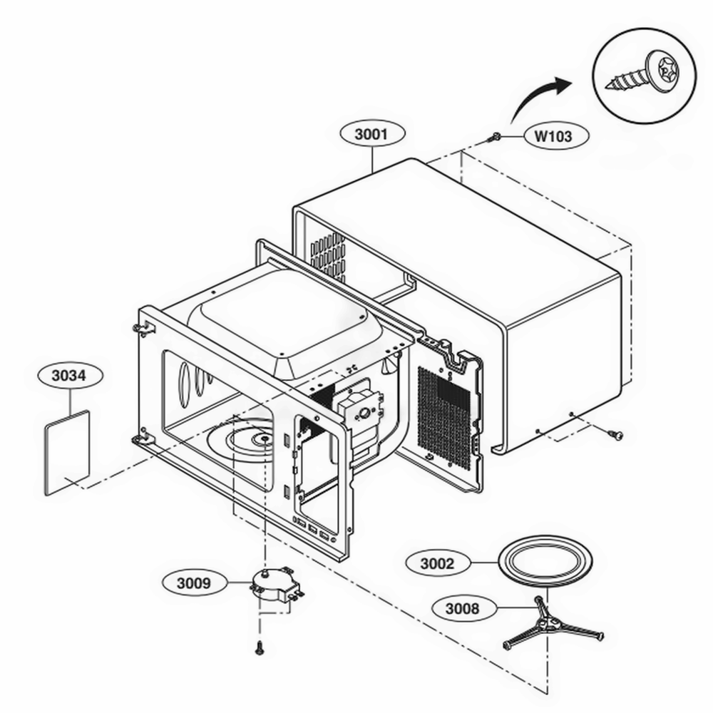 Oven Cavity Parts Diagram and Parts List for LCRT2010BD CBDEBBY LG Wall Oven
