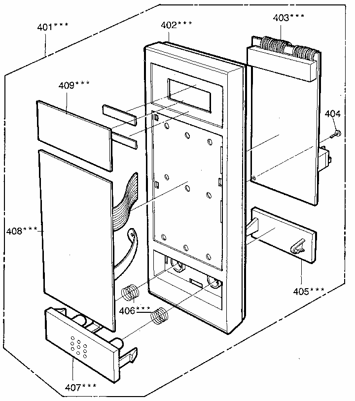 Control Panel Diagram and Parts List for 7218922280  Kenmore Microwave