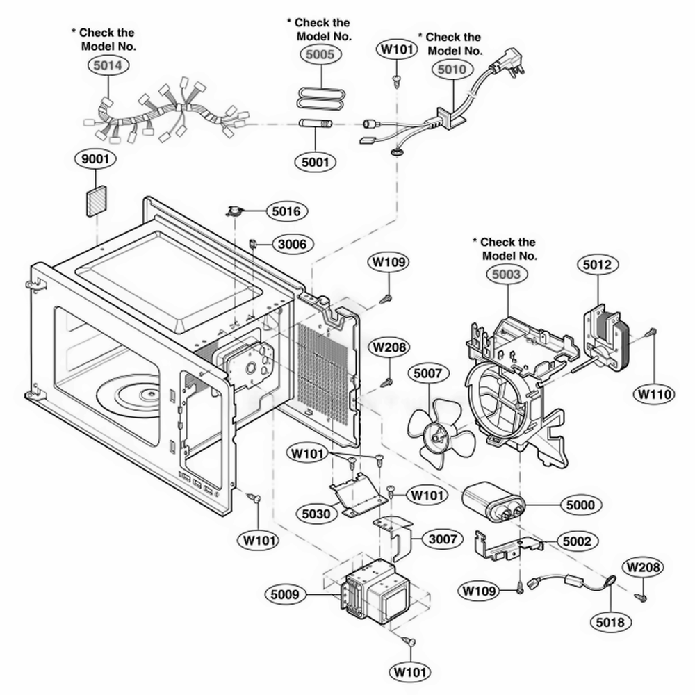 Interior Parts 1 Diagram and Parts List for 62469 CB1ESEA LG Wall Oven