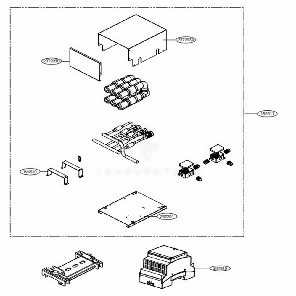 Main Diagram and Parts List for PRLK594A0 ENCXLUS LG Air Conditioner