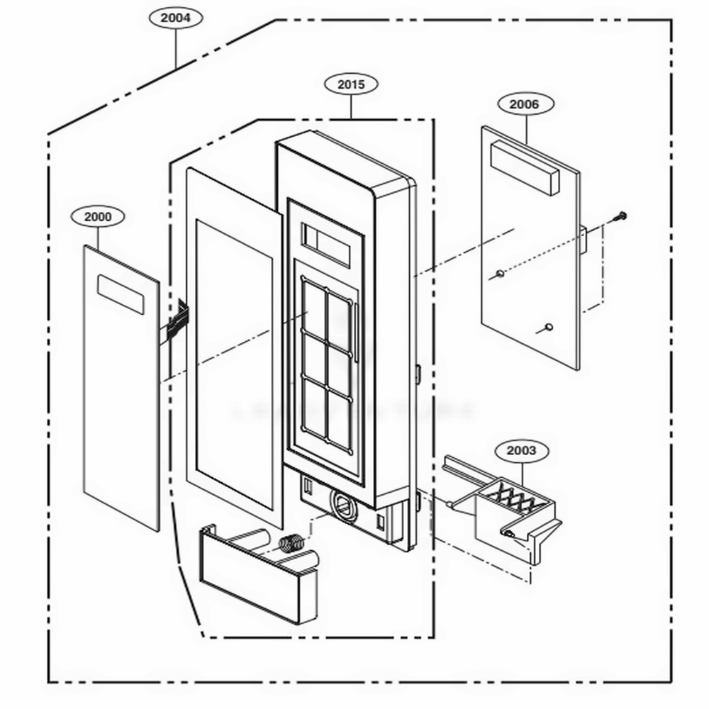 Control Panel Parts Diagram and Parts List for LCS0712ST CSBETAR LG Microwave