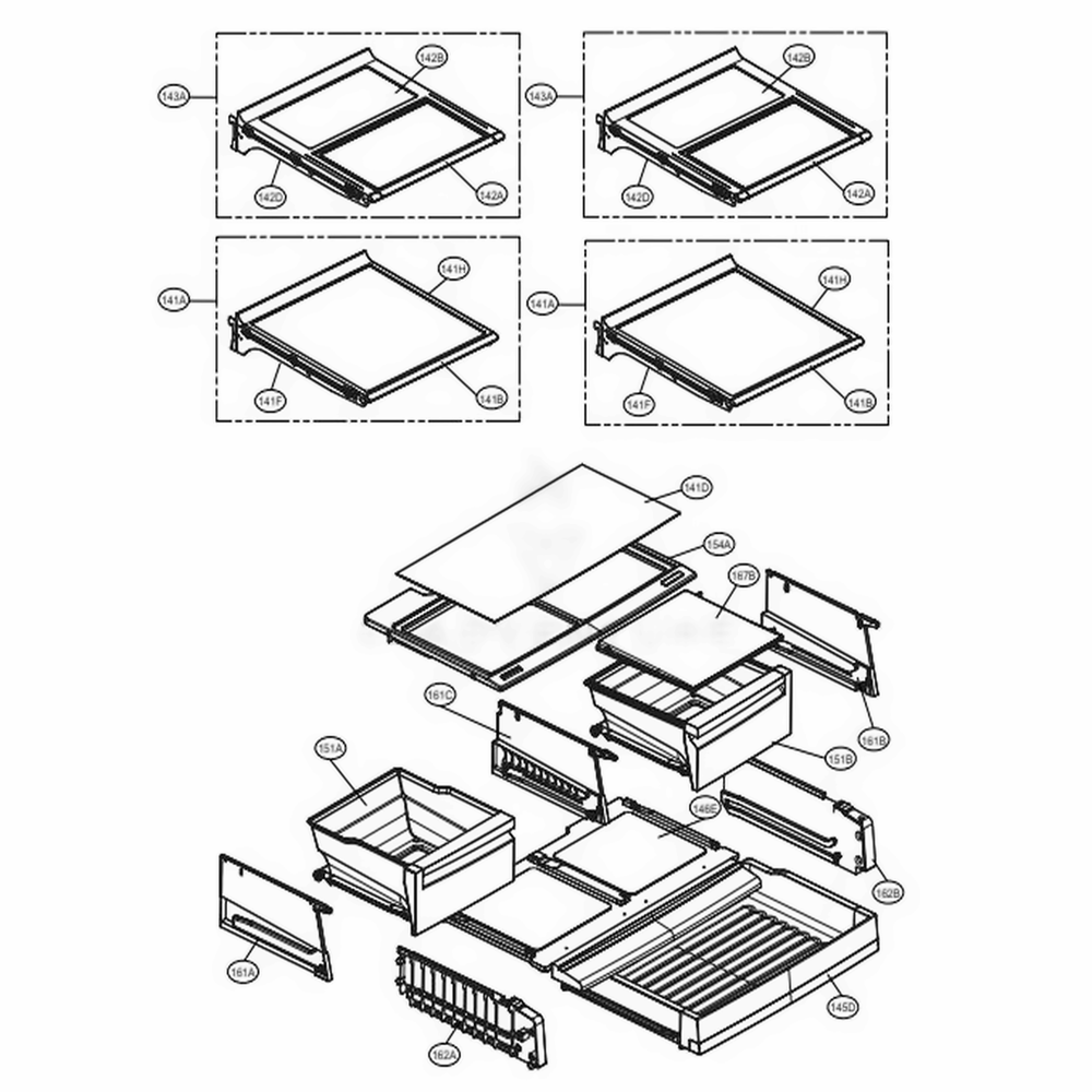 Refrigerator Parts Diagram and Parts List for 72069 AWBCSE0 LG Refrigerator