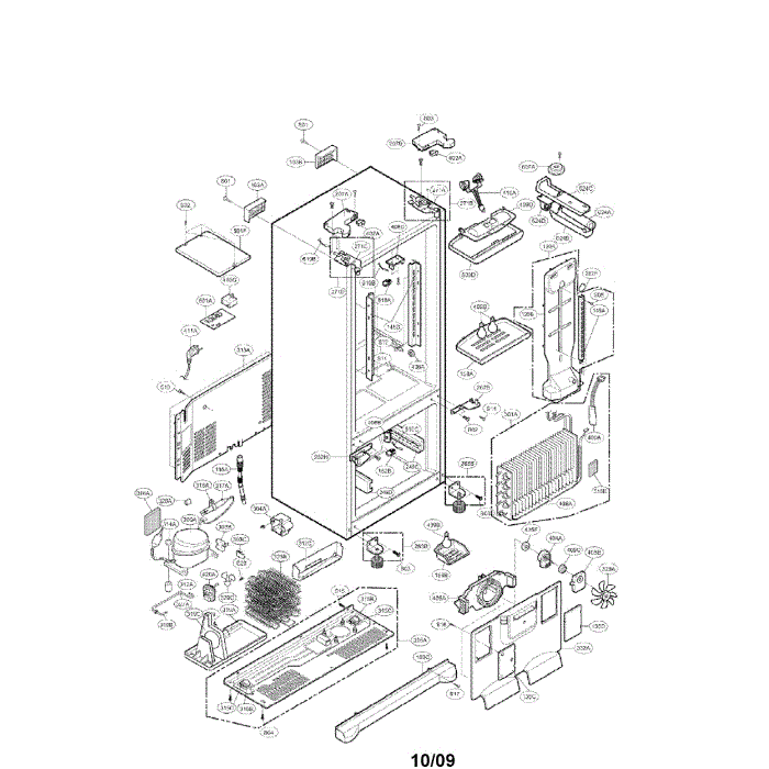 Case Diagram and Parts List for LRFD25850SW 00 LG Refrigerator