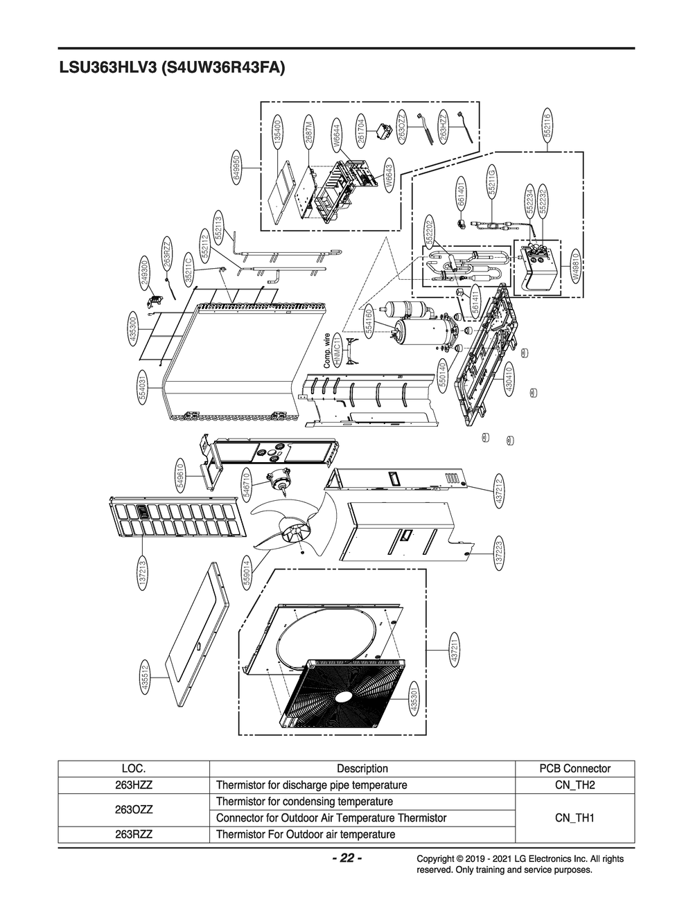 Diagram 1 Diagram and Parts List for S4UW36R43FA AK3GEUS LG Air Conditioner