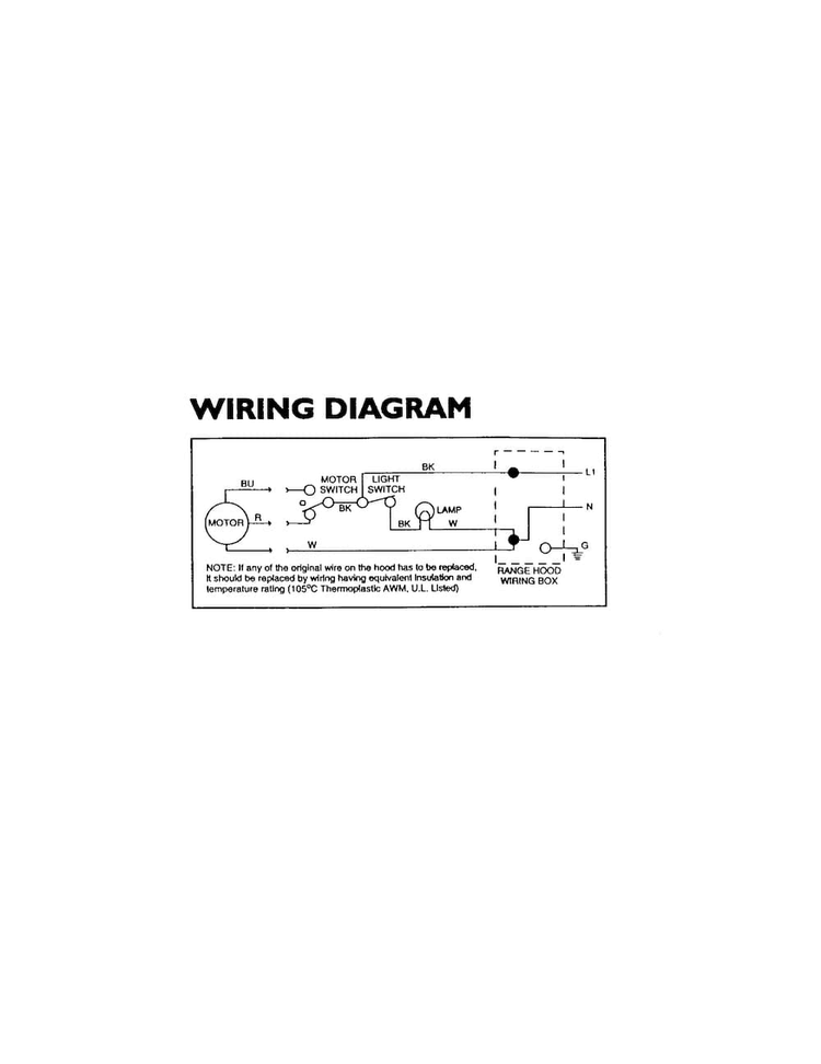 Wiring Diagram Diagram and Parts List for 23353245590  Kenmore Range Hood
