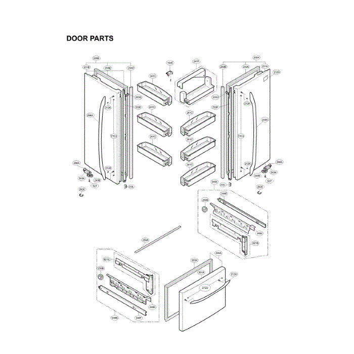 Door Diagram and Parts List for LFC23760ST 04 LG Refrigerator