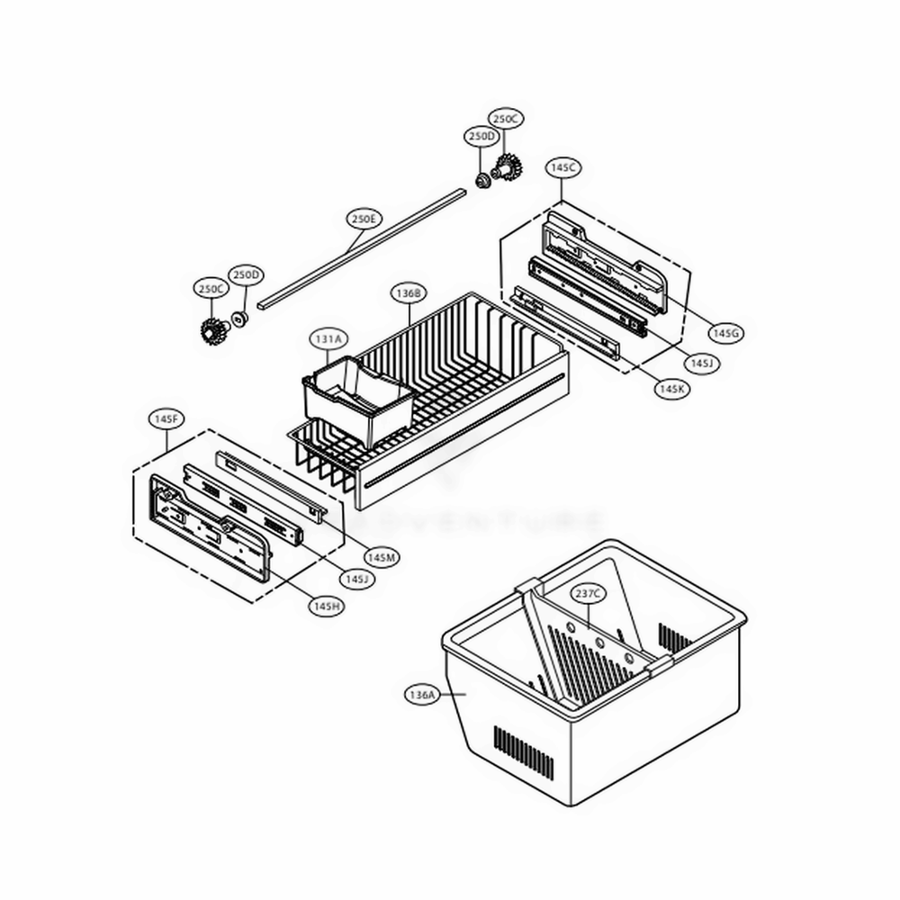 Freezer Parts Diagram and Parts List for LFC21776ST ASTCNA2 LG Refrigerator