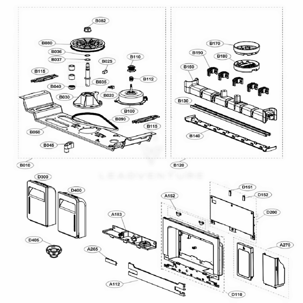 Main 2 Diagram and Parts List for S5BBG ALBEEUS LG Dryer