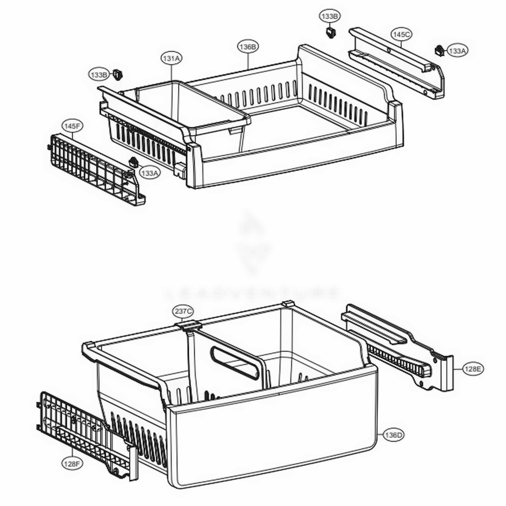 Freezer Parts Diagram and Parts List for 78029 AWBCSE2 LG Refrigerator