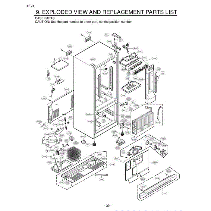 Section 5 Diagram and Parts List for LBC22520ST ASTCLGG LG Refrigerator