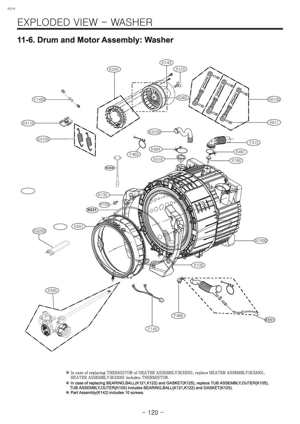 Diagram 5 Diagram and Parts List for W3S1CWUBWVM ABWEUUS LG Washer
