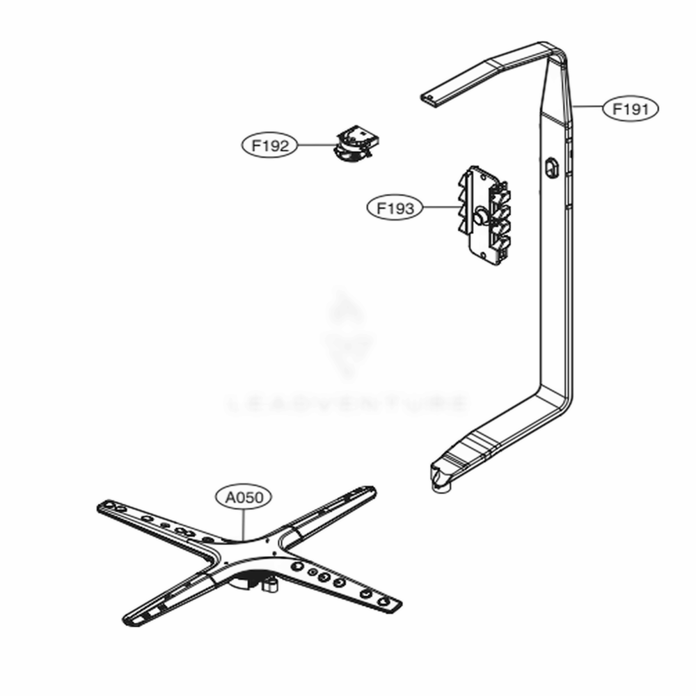 Water Guide Assembly Diagram and Parts List for LDT7797ST ASTEEUS LG Dishwasher