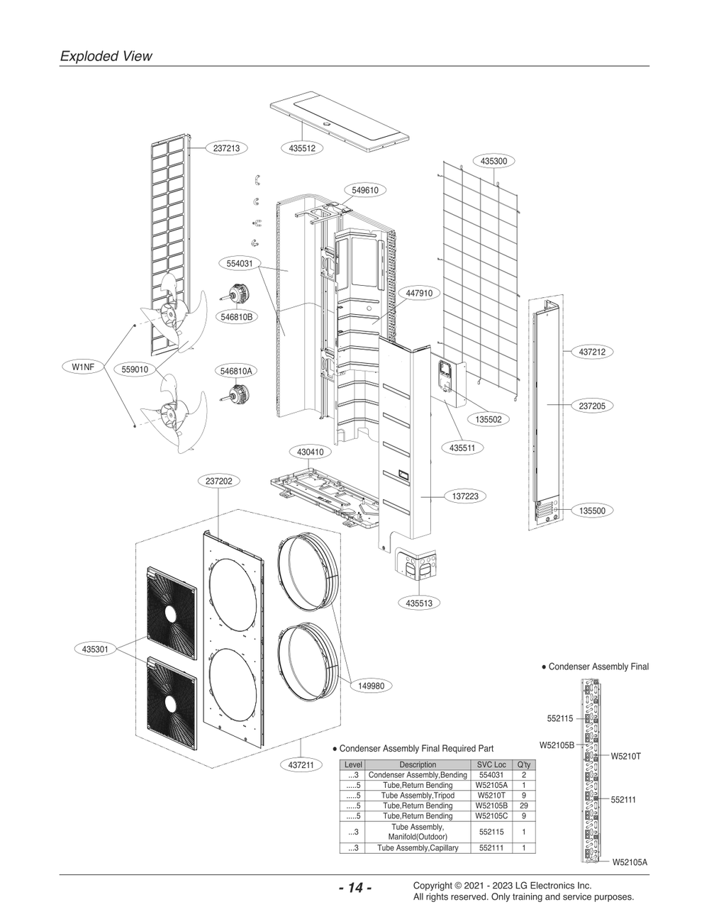 Diagram 2 Diagram and Parts List for ARUN072BSS5 EWGBLUS LG Air Conditioner