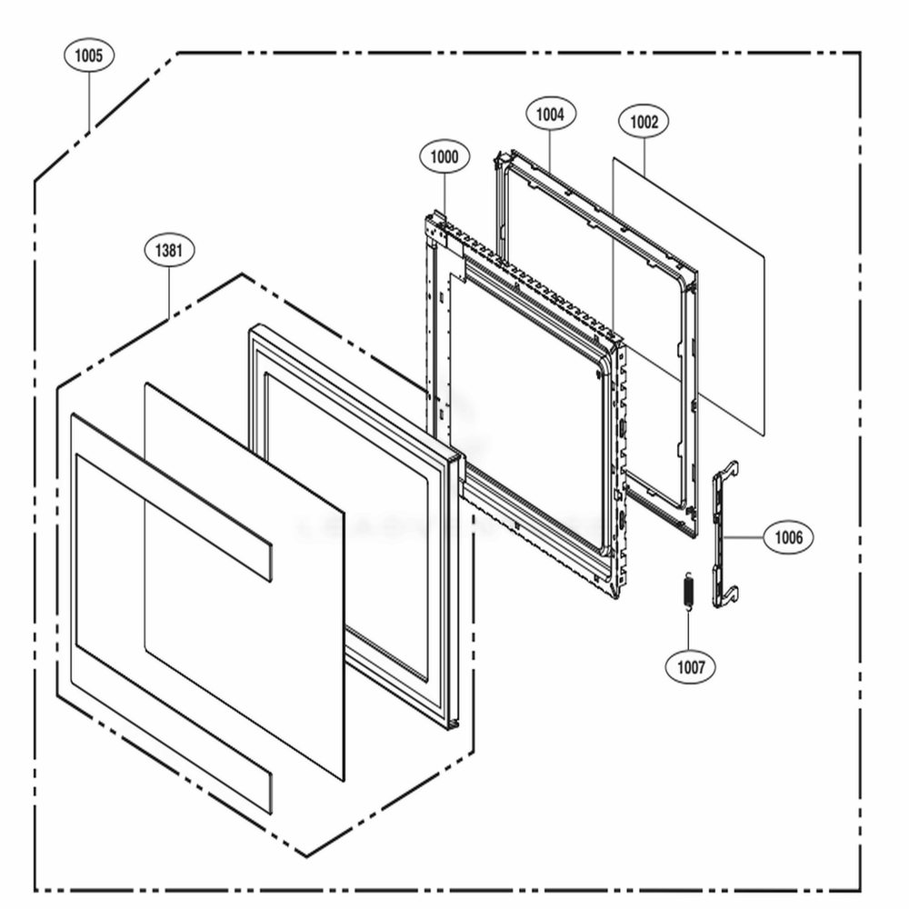 Door Parts Diagram and Parts List for SKSMC2401S CSSESGN LG Range