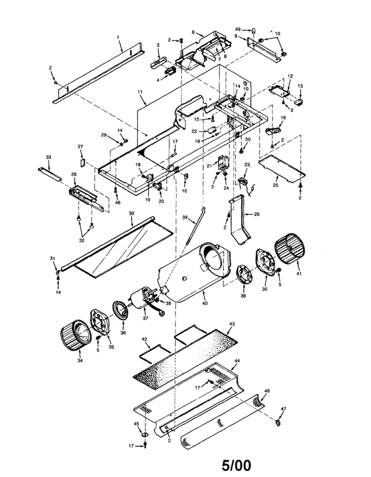 Range Hood Diagram and Parts List for 2335998010  Kenmore Range Hood