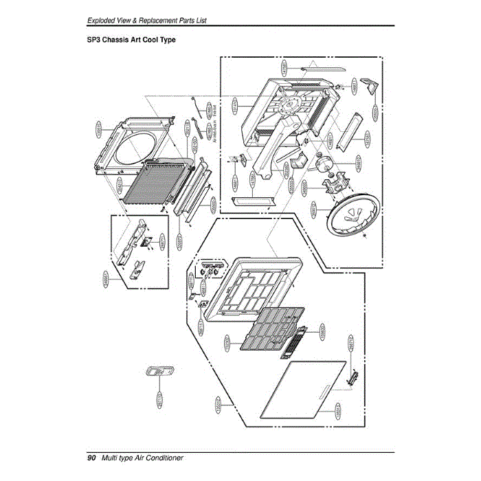 Section Diagram and Parts List for LMAN120CNS ANCAEUS LG Air Conditioner