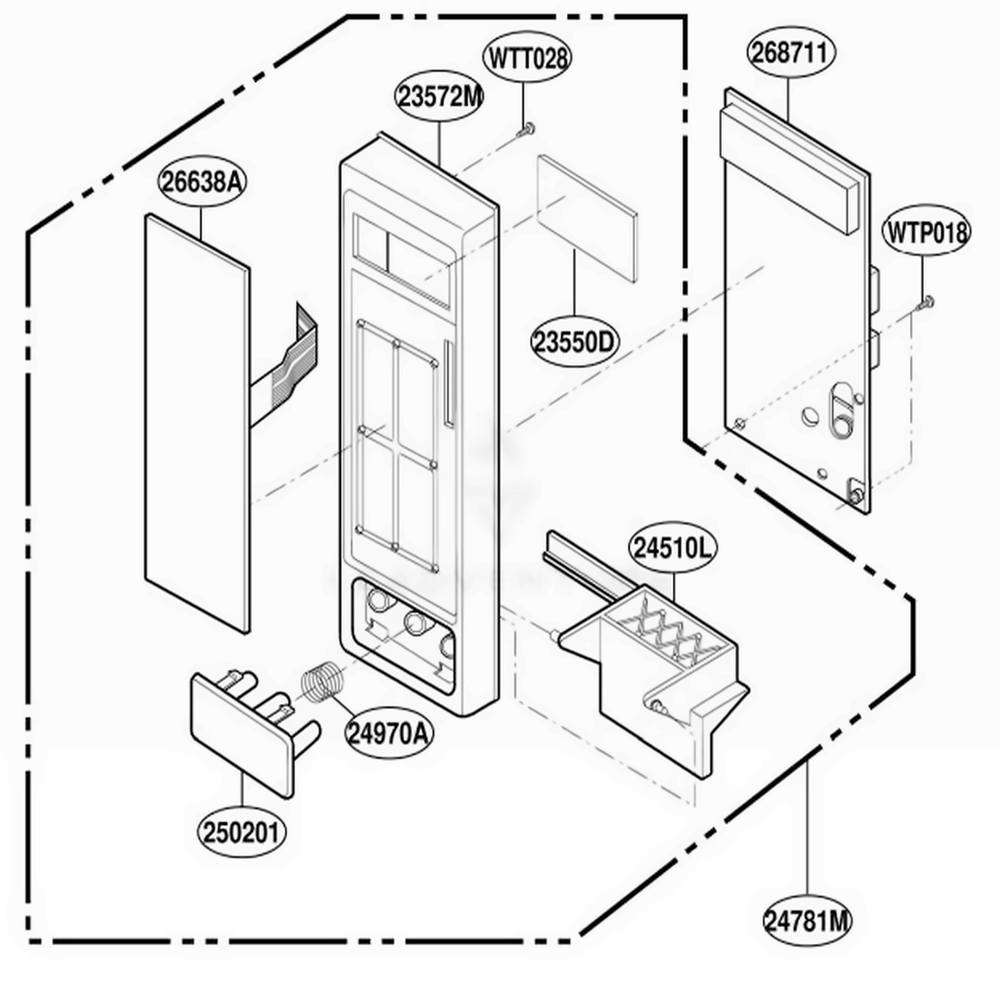 Controller Parts Diagram and Parts List for YMT1130SGB SGEWPC LG Range