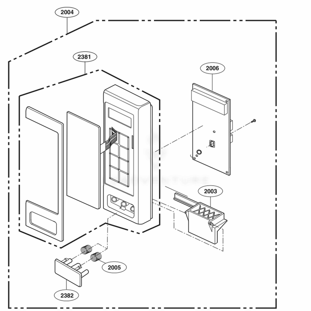 Controller Parts Diagram and Parts List for LCRT2010ST CS1EBBY LG Microwave