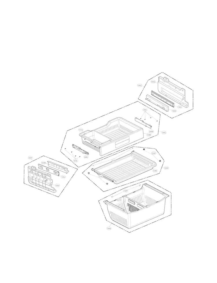 Freezer Parts Diagram and Parts List for LFX31925ST 08 LG Refrigerator