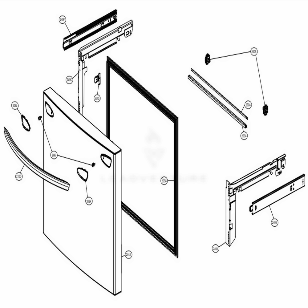 Door Parts 3 Diagram and Parts List for LRFDS3006S ASTCNA1 LG Refrigerator