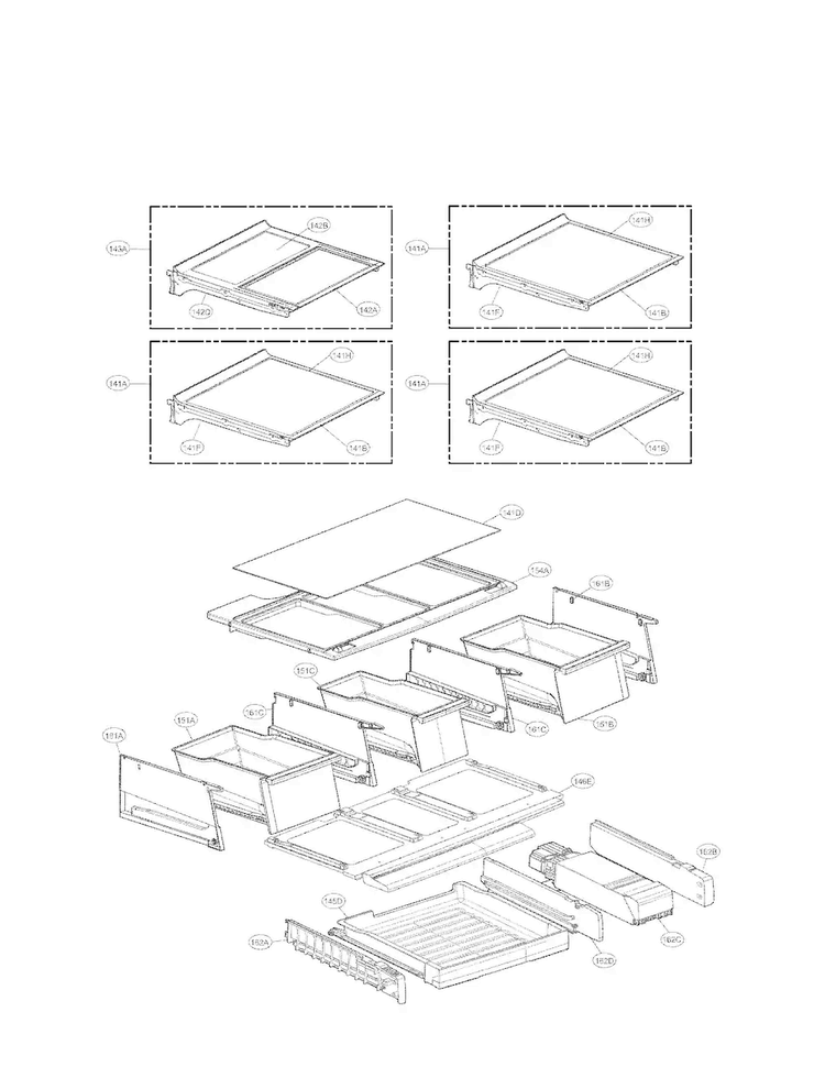 Refrigerator Parts Diagram and Parts List for LFX31935ST 02 LG Refrigerator