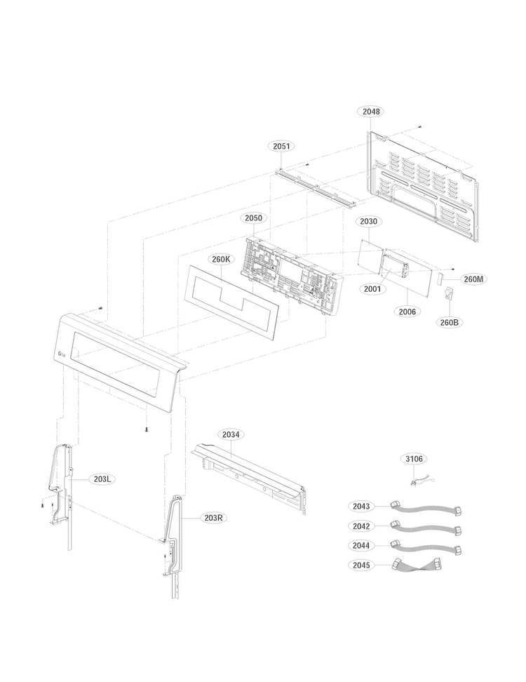Controller Parts Diagram and Parts List for LDE4413ST 00 LG Range