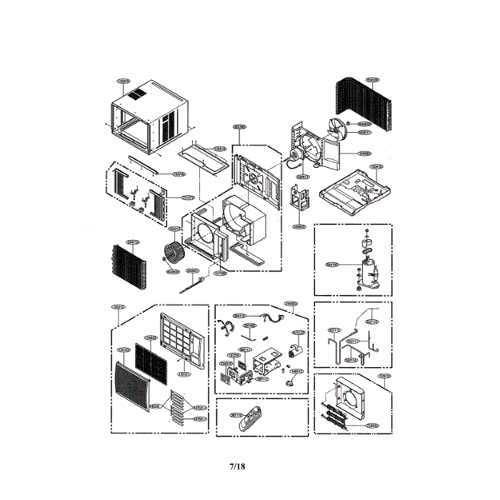Room A / C Diagram and Parts List for LW2410HR 00 LG Air Conditioner
