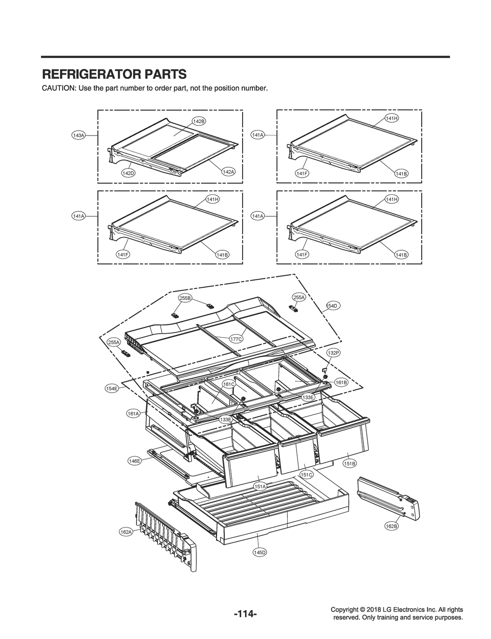 Refrigerator Parts Diagram and Parts List for GR-X308LSJM ASTCNA0 LG Refrigerator