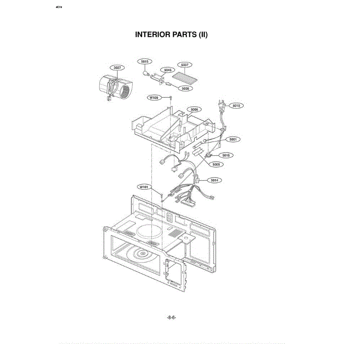 Section 6 Diagram and Parts List for EXV1511B AB1EGSE LG Microwave Oven Combo