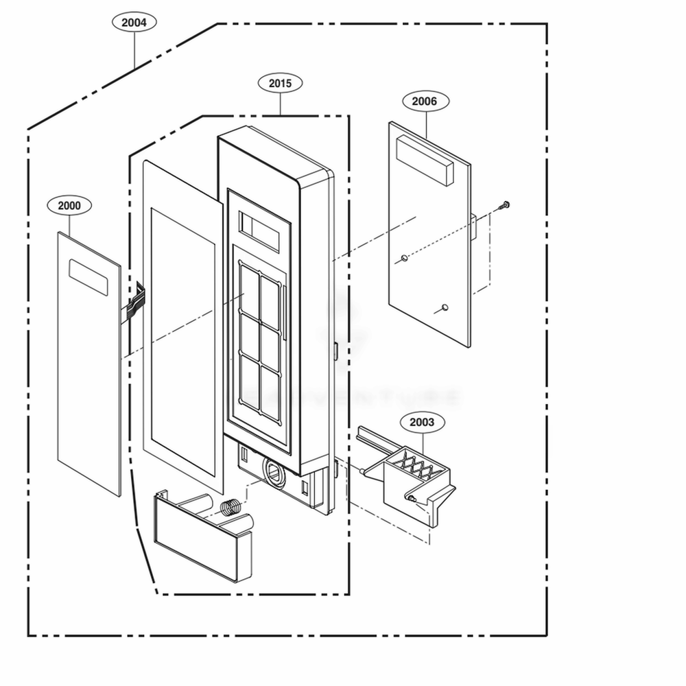 Control Panel Parts Diagram and Parts List for LCS0712ST CSBEBBY LG Microwave