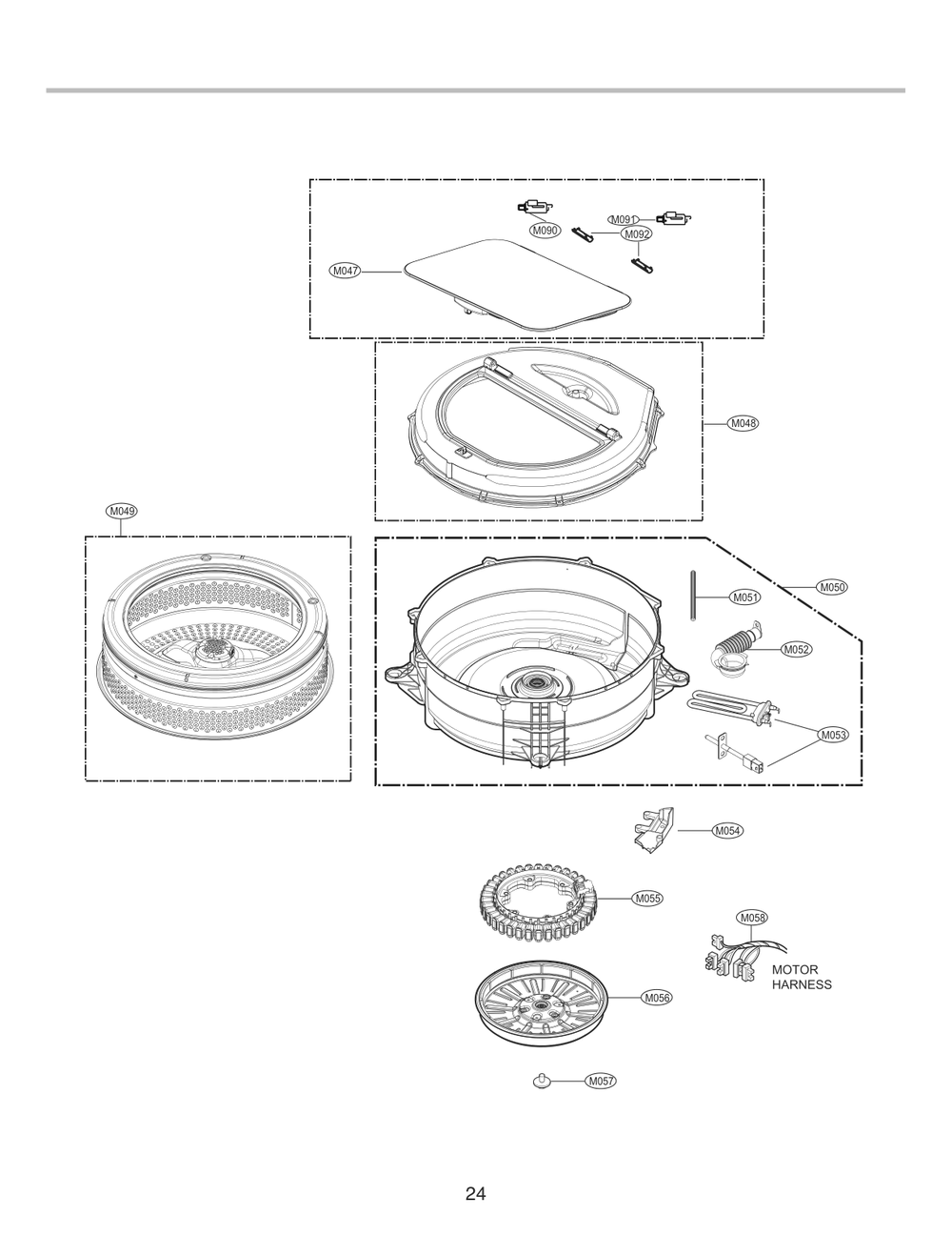 Diagram 4 Diagram and Parts List for UWD1CW ABWEPUS LG Washer