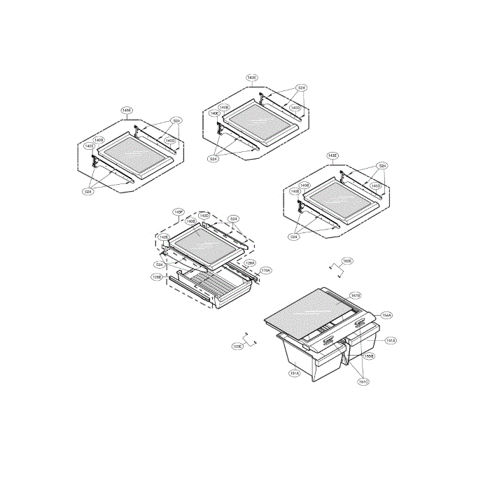 Refrigerator Diagram and Parts List for LBC22520ST 00 LG Refrigerator