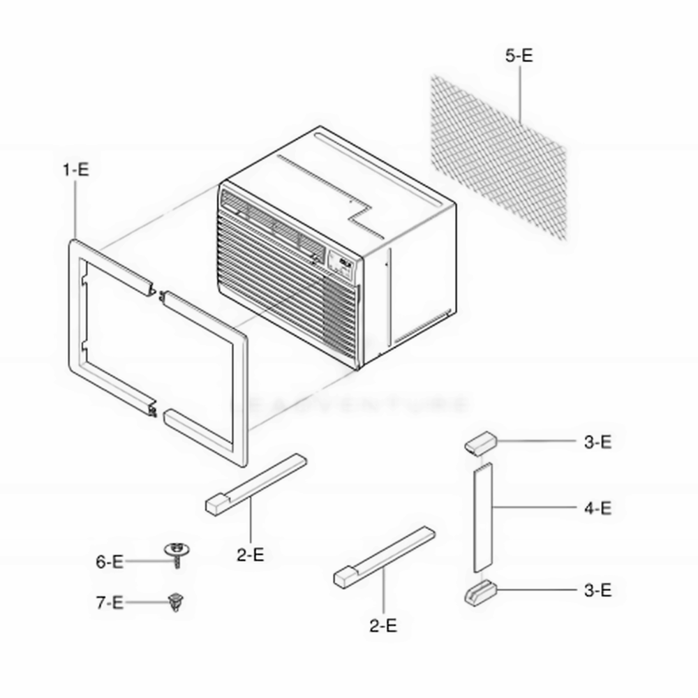 Installation Kit Assembly Diagram and Parts List for 580 AWYBSRU LG Air Conditioner