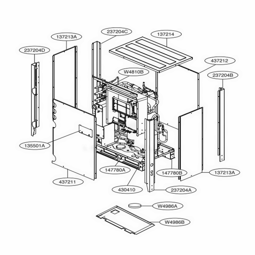 Pannel Part Diagram and Parts List for ARWN072BAS4 AWGBLUS LG Air Conditioner