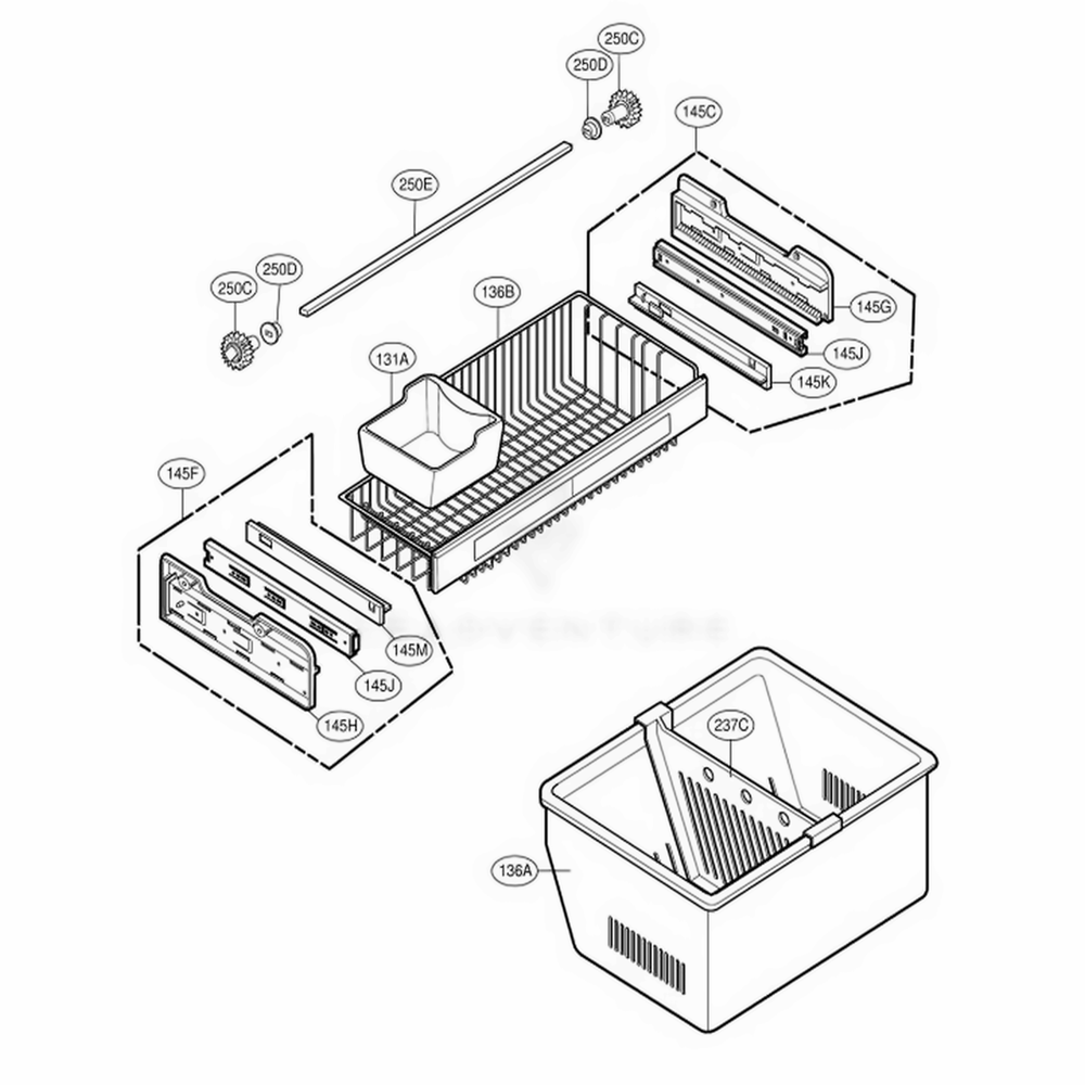 Freezer Parts Diagram and Parts List for 78519 AWBCSEF LG Refrigerator