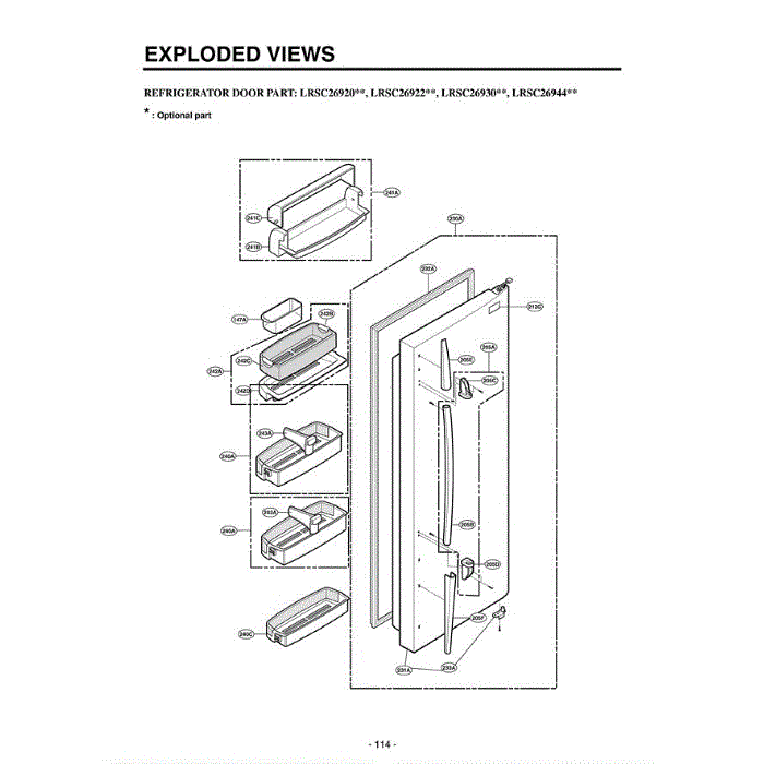 Section 3 Diagram and Parts List for LRSC26920SW ASWCLGA LG Refrigerator