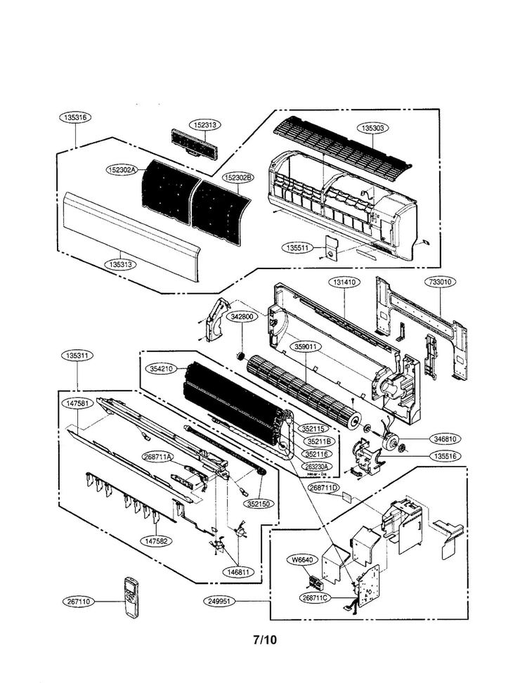 Indoor Unit Diagram and Parts List for LS090CE  LG Air Conditioner